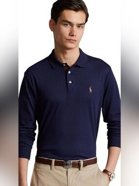 $115 Polo Ralph Lauren Men's Classic Fit Soft Cotton Polo Shirt, Navy, XL